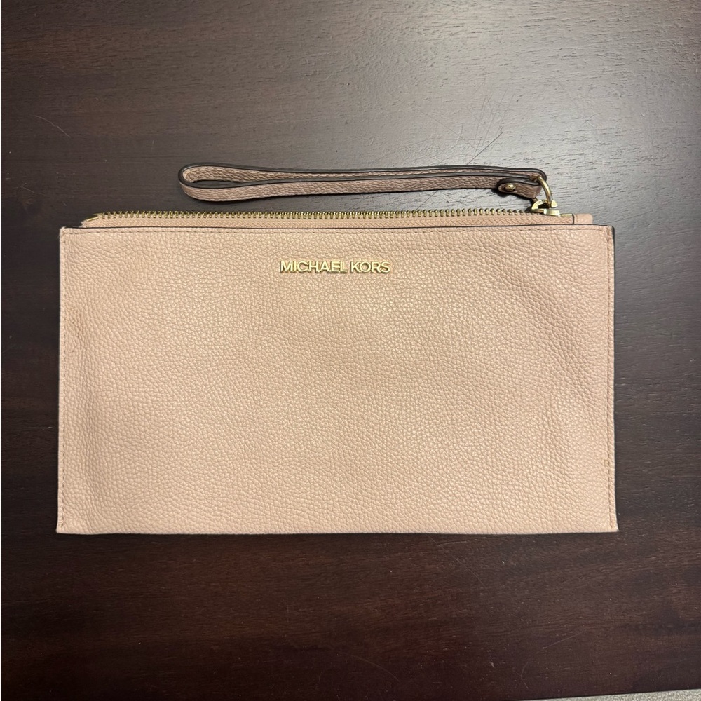 Michael Kors Pink Pebbled Leather Wristlet